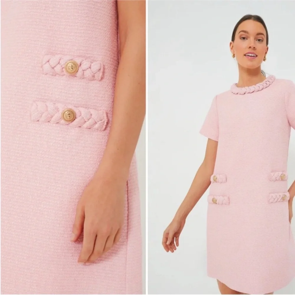 Tuckernuck Blossom Pink Tweed Jackie Dress Size XXL NWT - Picture 10 of 11